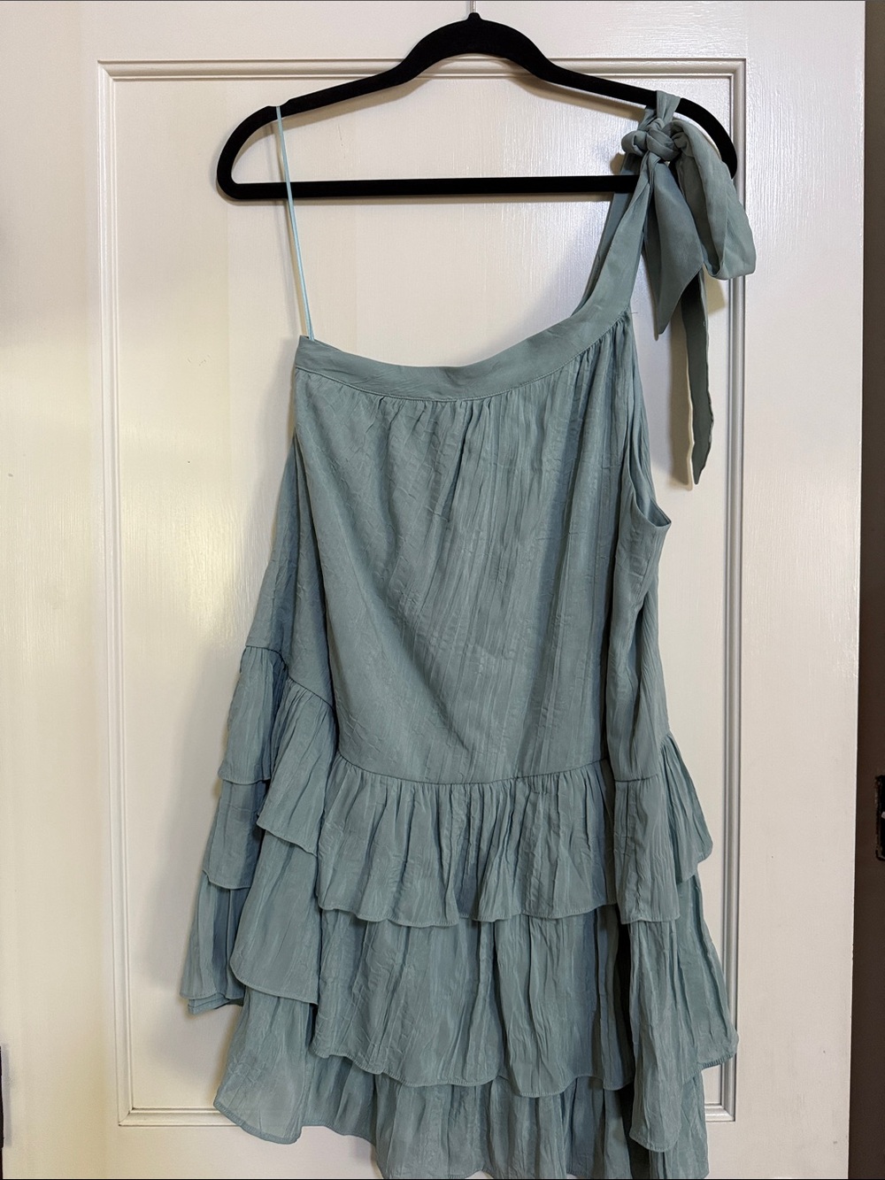 By Together Layered Ruffle Dress in Dusty Blue